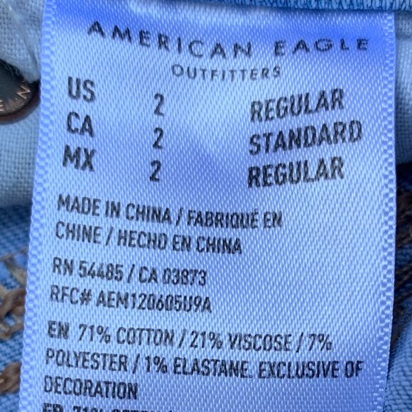 American Eagle Next Level Stretch Button Fly Super Hi-Rise Flare Jeans Sz2 - Picture 14 of 15